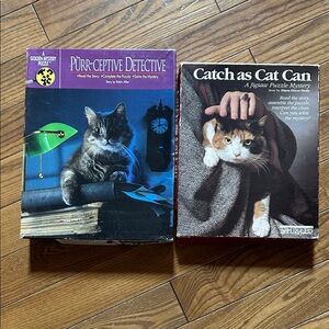 Set of 2 Mystery Jigsaw Puzzles with Cat Theme